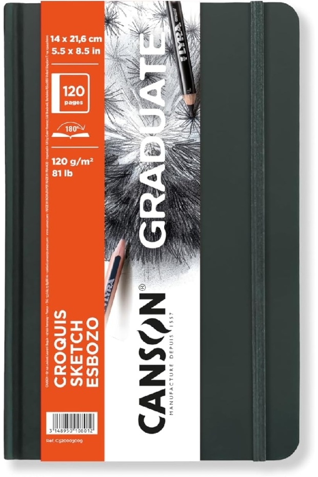 Graduate Hard Cover Drawing Notebook 120Gr 14X21,6 120 Pages / 60 Sheets
