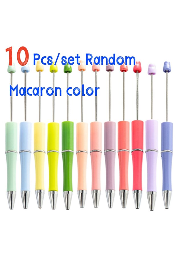 Mocaron color 5/10 Pcs Mixed Beaded Ballpoint Pen Creative Beadable Pen Wedding Party Guest Gift Gue