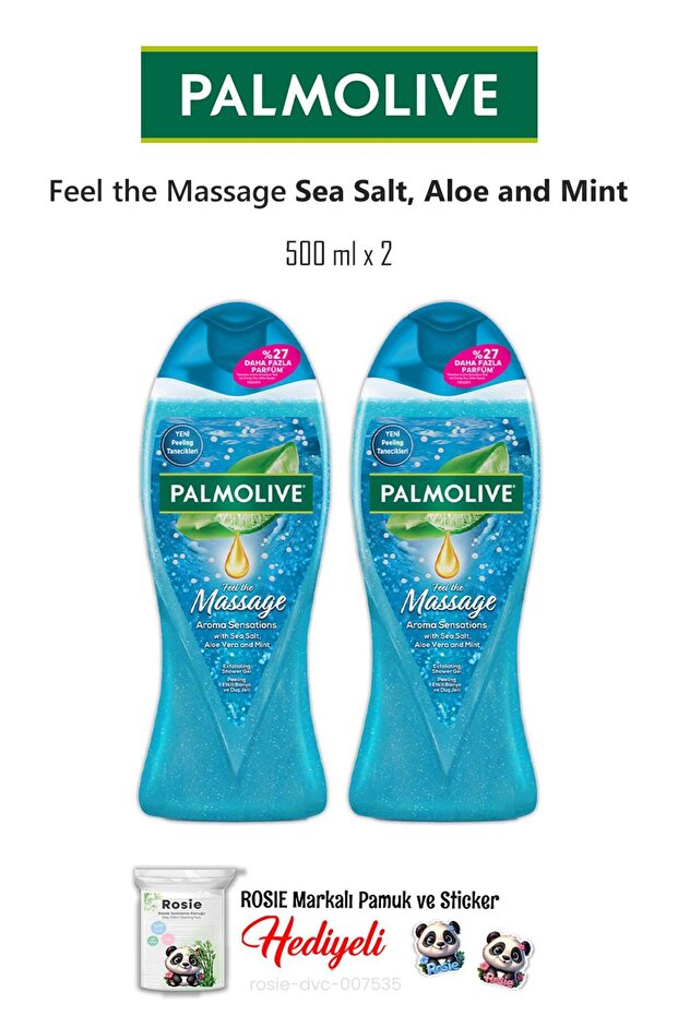 2 Pieces of Sea Salt, Aloe Vera and Mint Shower Gel 500 ml and Rosie