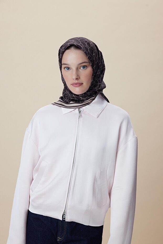 وشاح حرير زيري تيفيل بني 90 × 90