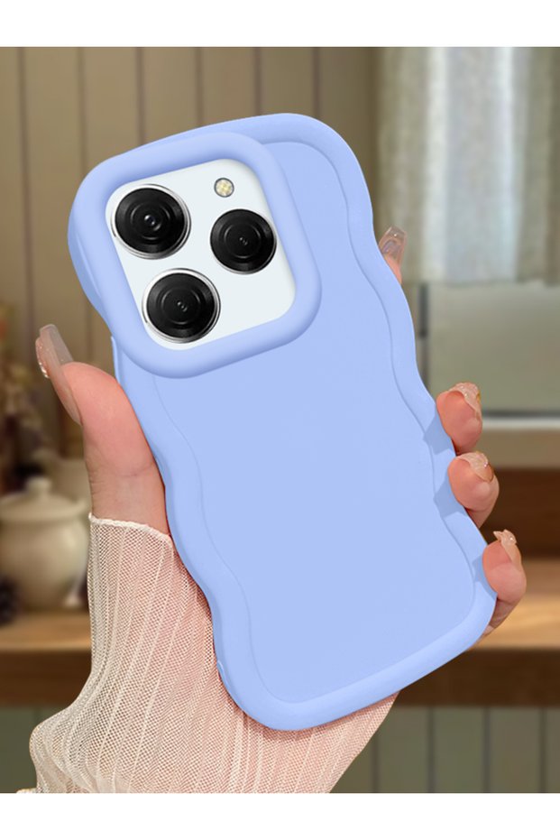 Simple Blue Silicone Phone Case Compatible with Tecno Spark 20 Pro Shock Resistant