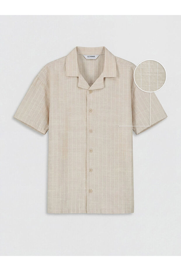 Beige Resort Collar Plaid Boys' Shirt from Güli̇s Gi̇yi̇m