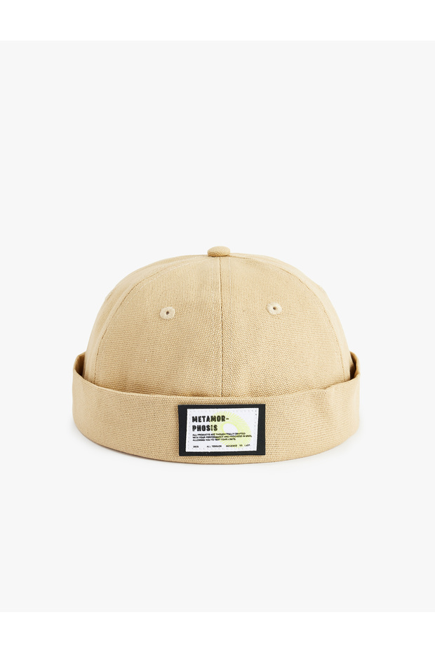Cotton Label Detailed Visorless Hat