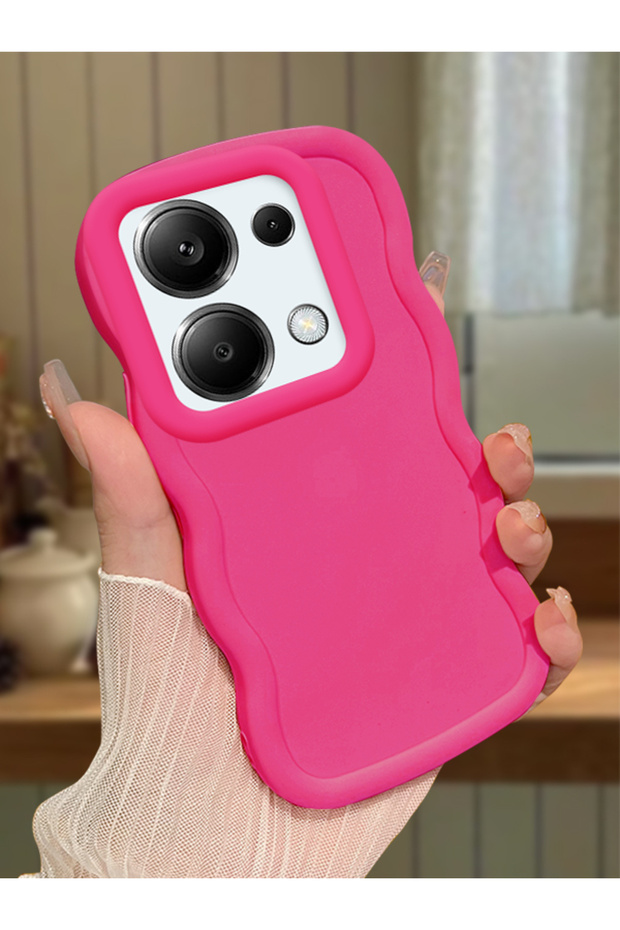 For Redmi Note 13 Pro 4g Compatible Shockproof Simple Red Silicone Phone Case
