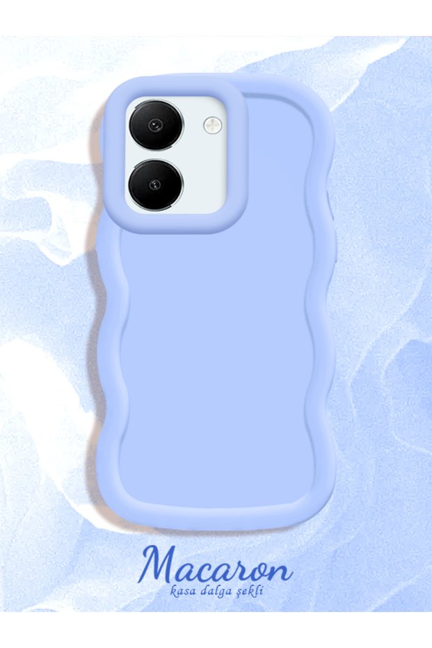 Simple Blue Silicone Phone Case Compatible with Vivo Y36 4g Shockproof