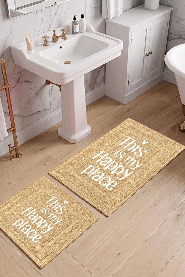 Matted 2-Piece Bath Mat, Non-Slip Base, Washable 60X100 50X60 cm
