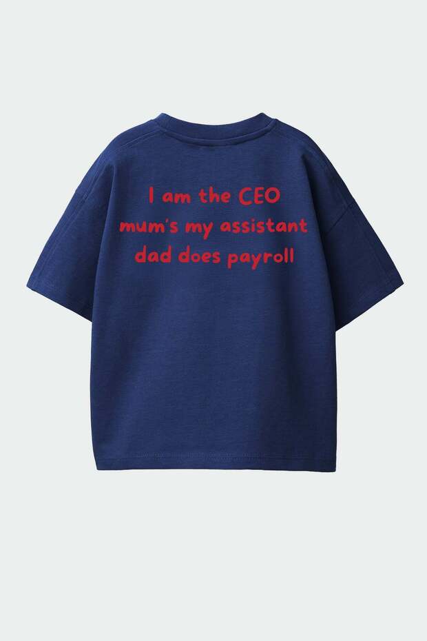 Unisex Kids' Cotton T-Shirt with Printed Back