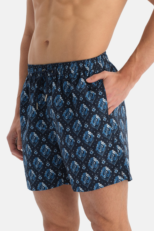 Multicolor Ethnic Patterned Mid-Shorts - 5