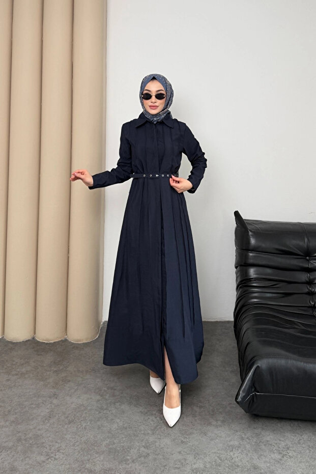 Quenn Model Coupra Model Fabric Belt Detailed Dress