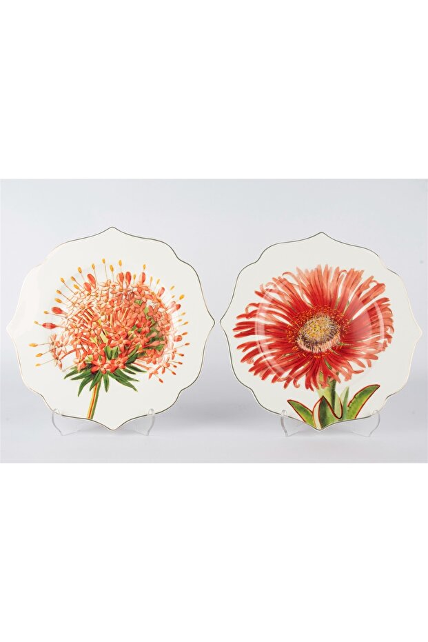 Art of Botanica Red 2-Piece Dessert Plate 21cm