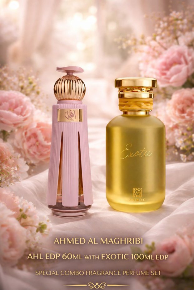 AHL EDP 60ml & Exotic EDP 100ml Special Combo Fragrance Perfume Set for Men & Women – Long Lasting Arabic Perfume Set
