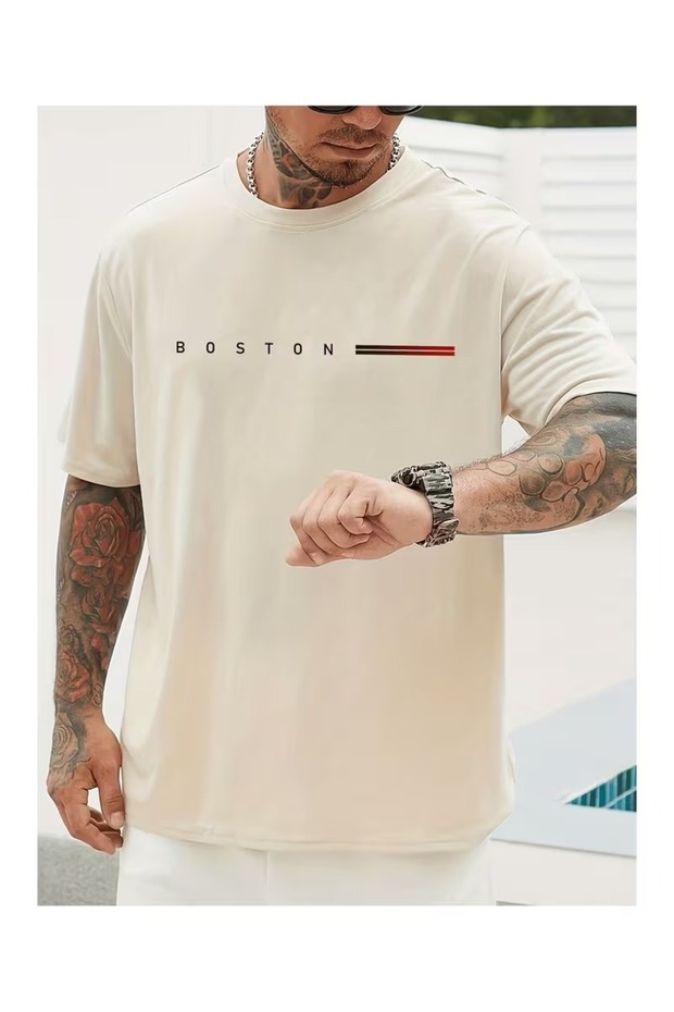 Boston Striped Oversize T-Shirt