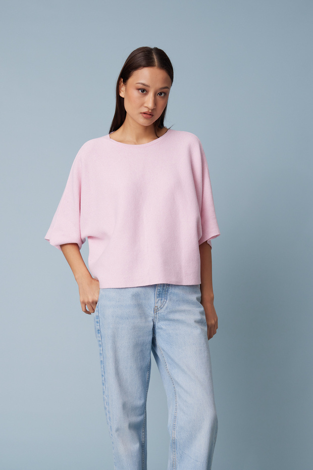 Tricot Sweater with Lace Detail