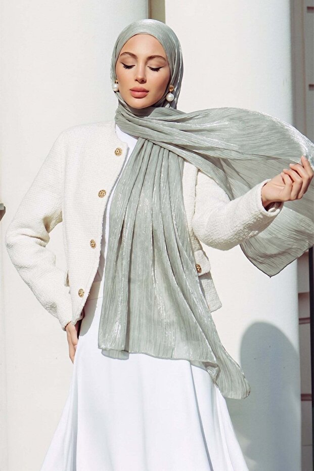 Yoryo Silk Evening Dress Shawl Adaçayi 103