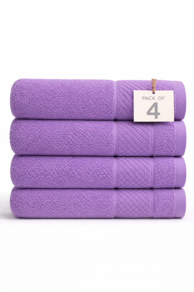 - Pack of 4 Cotton-Rich Bath Towel