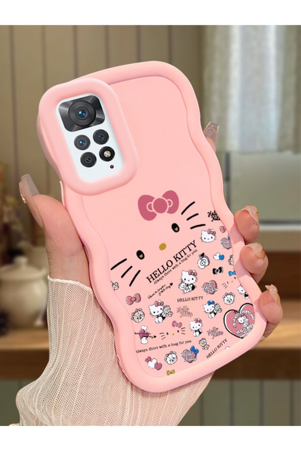 Redmi Note 11 Pro 4g Compatible Shockproof Simple Pink Silicone Phone Case Hello Kitty Pattern