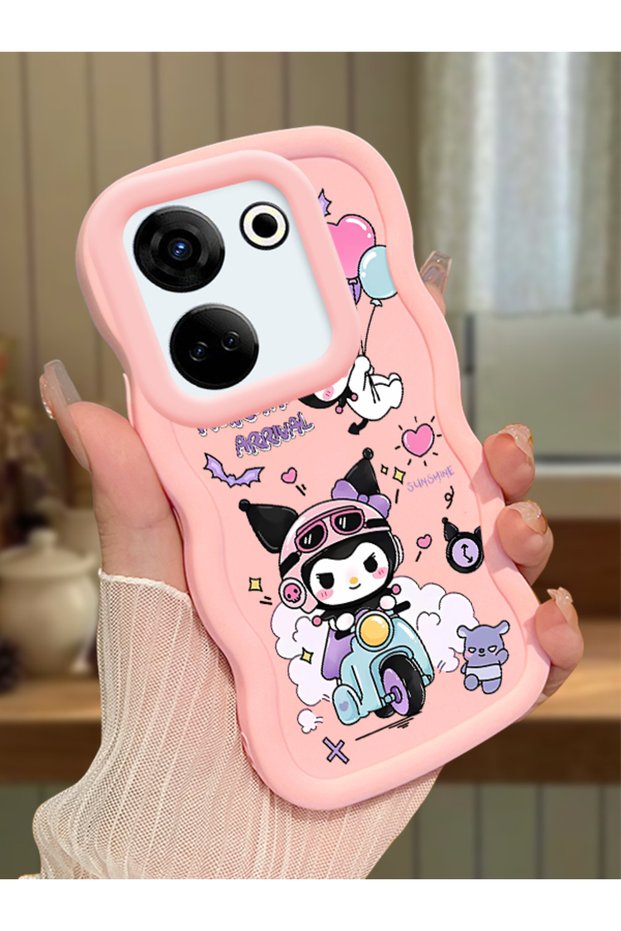 Tecno Camon 20 Compatible Shockproof Simple Pink Silicone Phone Case Kuromi Pattern
