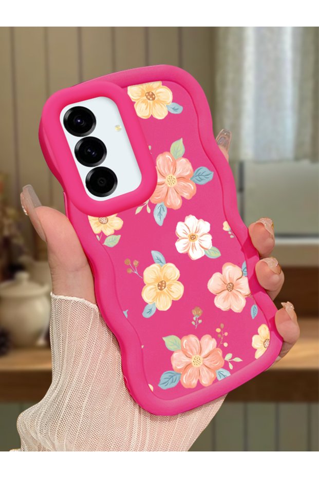 Samsung Galaxy A36 5g Compatible Shockproof Simple Red Silicone Phone Case Cover Flower Pattern