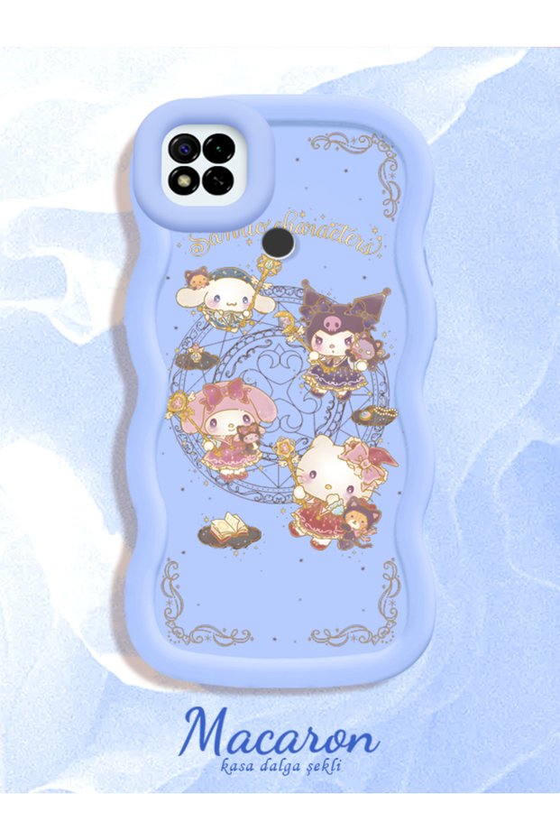 Simple Blue Silicone Phone Case Kitty Pattern Compatible with Poco C31 Shockproof