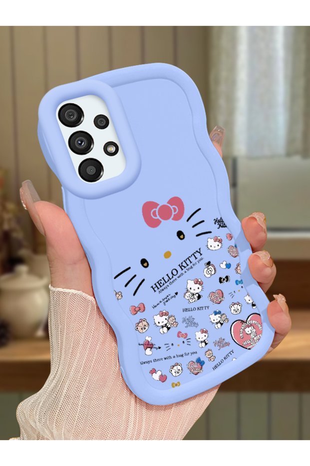 Samsung Galaxy A33 5g Compatible Shockproof Simple Blue Silicone Phone Case Hello Kitty Pattern