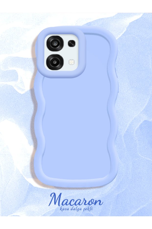 Simple Blue Silicone Phone Case Compatible with Oppo A6 Pro Shockproof