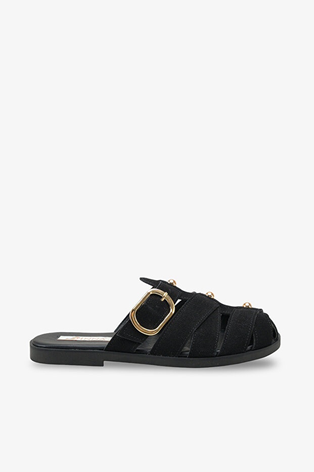 Laokla Women's Slippers - Black Suede