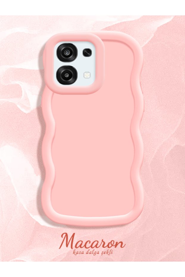 Simple Pink Silicone Phone Case Compatible with Oppo A6 Pro Shockproof