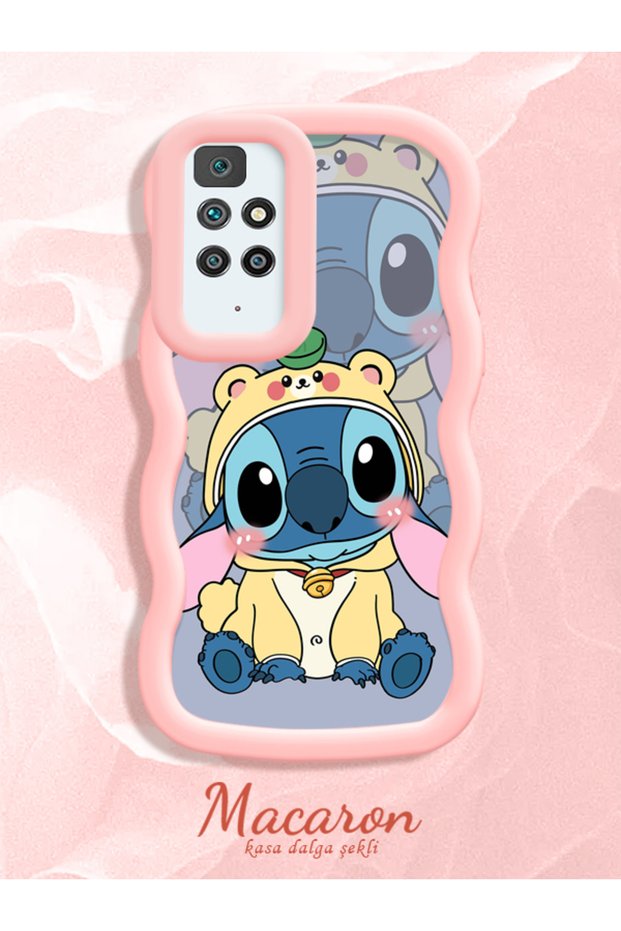 Shockproof Simple Pink Silicone Phone Case Stitch Pattern Compatible with Redmi 10 2022