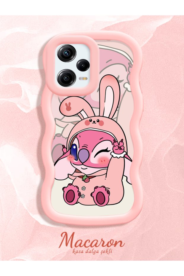 Simple Pink Silicone Phone Case Cute Pattern Compatible with Redmi Note 12 Pro 5g Shockproof