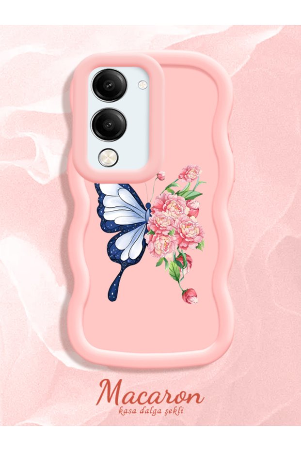 Simple Pink Silicone Phone Case Butterfly Pattern Shockproof Compatible with Y19S Gt 5g