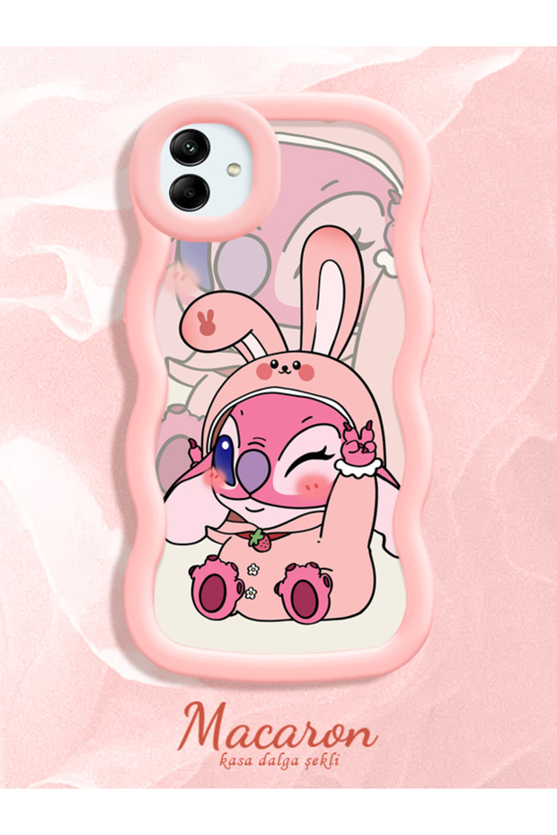 Simple Pink Silicone Phone Case Cute Pattern Compatible with Samsung Galaxy A04 Shockproof