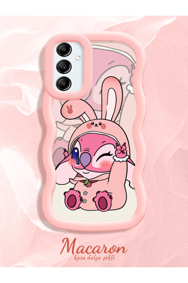 Simple Pink Silicone Phone Case Cute Pattern Compatible with Samsung Galaxy A14 Shockproof