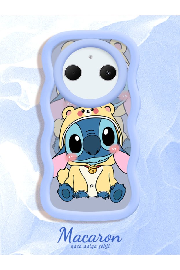 Simple Blue Silicone Phone Case Stitch Pattern Compatible with Redmi A3 Pro Shockproof