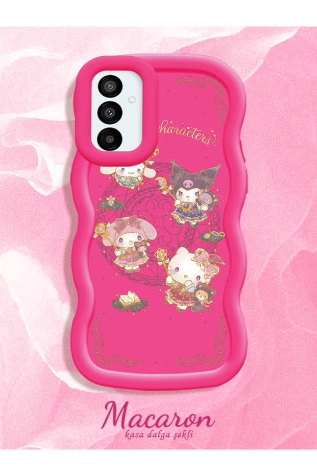 Simple Red Silicone Phone Case Kitty Pattern Compatible with Samsung Galaxy M23 Shockproof
