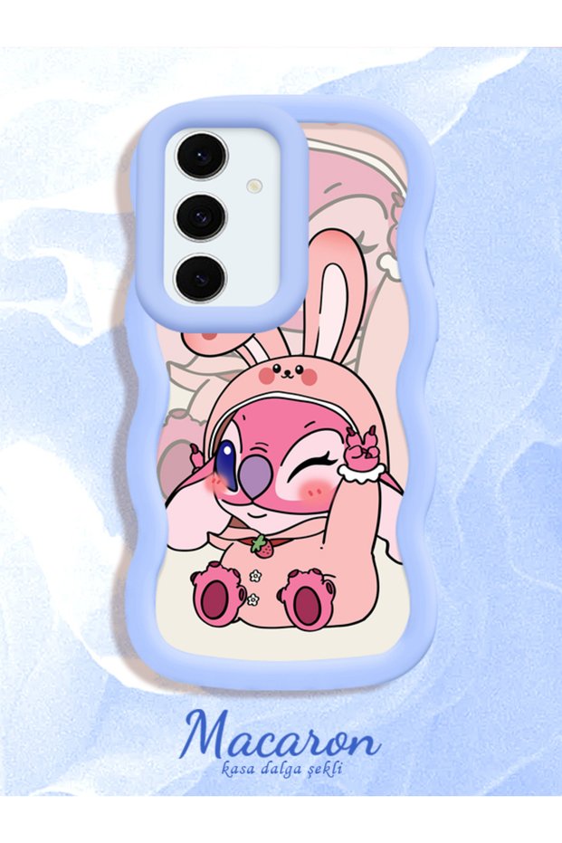 Simple Blue Silicone Phone Case Compatible with Samsung Galaxy S24 Fe Shockproof Cute Pattern