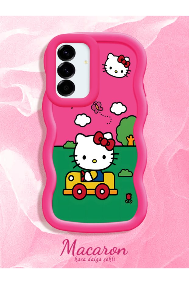 Simple Red Silicone Phone Case Compatible with Samsung Galaxy A36 5g Shockproof Hello Kitty Pattern