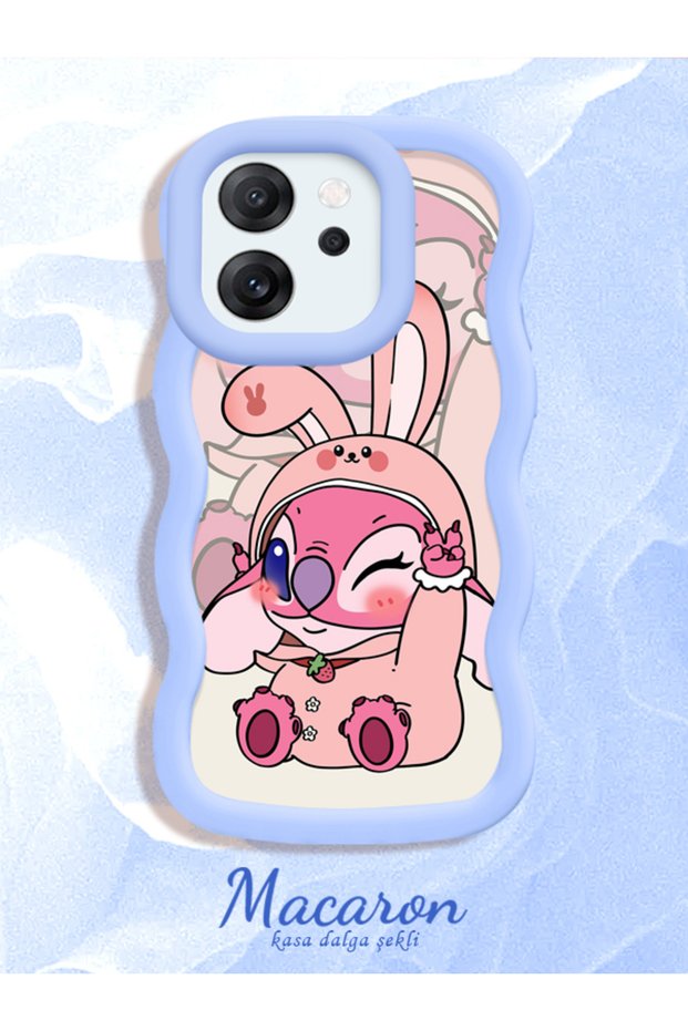 Simple Blue Silicone Phone Case Compatible with Oppo Reno 14F Shockproof Cute Pattern