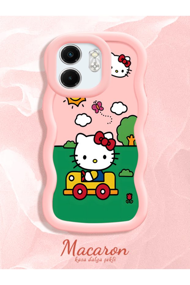 Simple Pink Silicone Phone Case Hello Kitty Pattern Shockproof Compatible with Infinix Smart 9