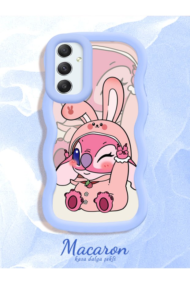 Simple Blue Silicone Phone Case Compatible with Samsung Galaxy A34 5g Shockproof Cute Pattern