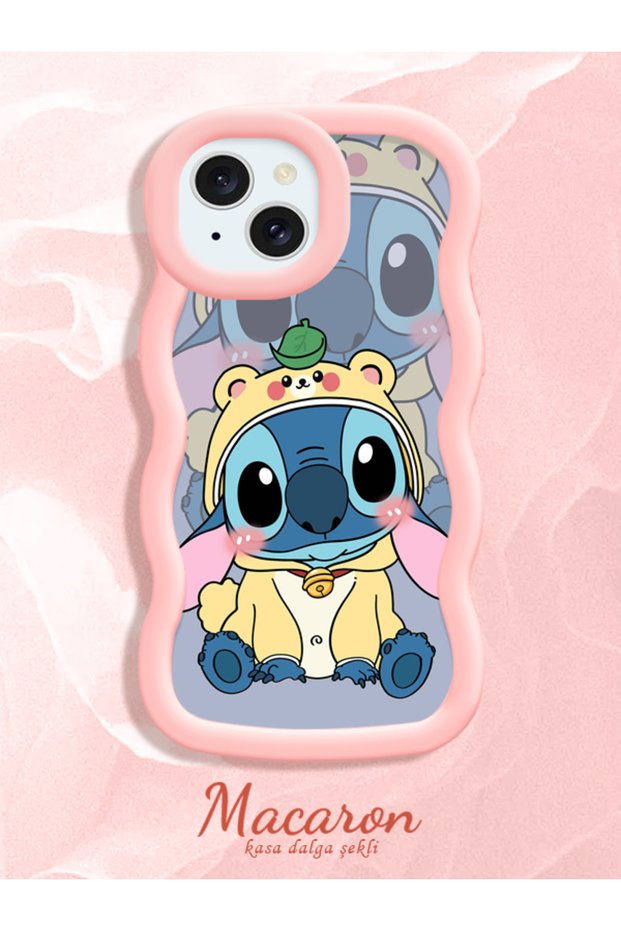 Simple Pink Silicone Phone Case Stitch Pattern Compatible with iPhone 14 Plus Shockproof