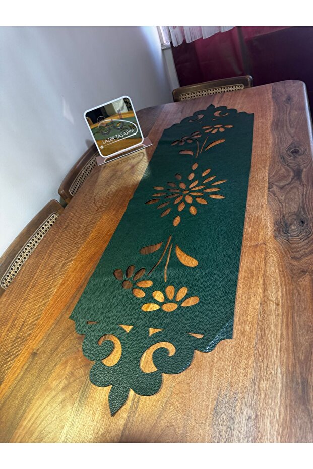 Faux Leather Sports Green Original Stylish American Service Runner Tablecloth