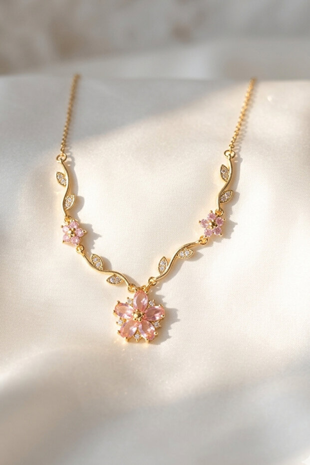 Lotus Flower Princess Violet Necklace with Dangle Premium Design