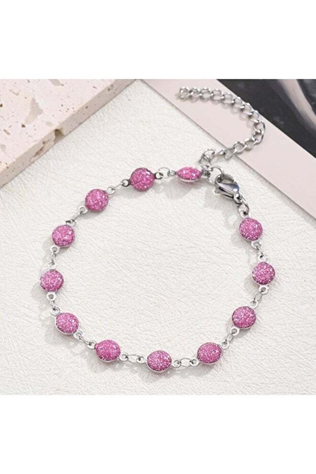 Modern Style Sweet Simple Style Round Colourful 304 Stainless Steel Bracelet