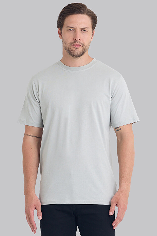 4127 Men's 100% Cotton Basic T-Shirt Regular Fit Crew Neck Vibrant Texture