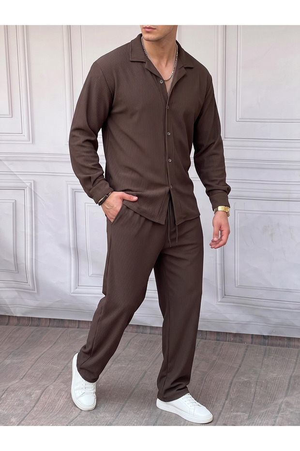 Corduroy Ottoman Shirt and Trousers 2-Piece Set Regular
