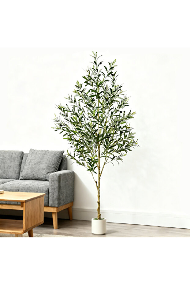 152/182/212/242cm (5/6/7/8FT) Artificial Olive Tree, Lifelike Faux Potted Plant for Home Office Decor