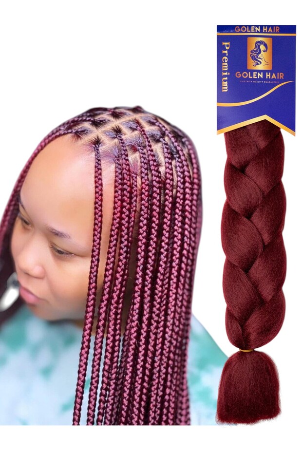Hair Braids with Color 19 – Knotless Braids & Passion Twist | Soft Lightweight Hair for Boho Braids, Box Braids & Protective Styles