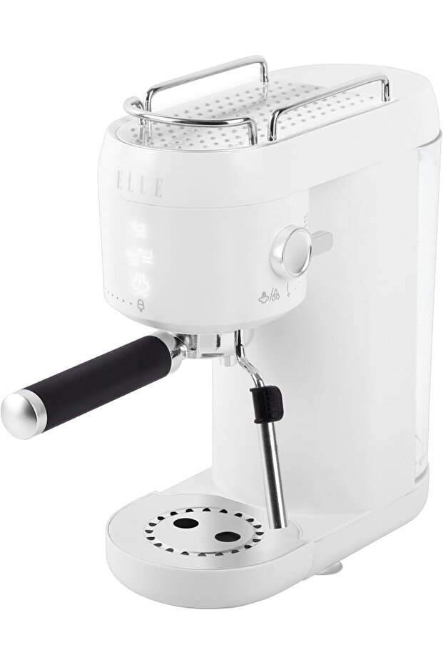 Panache Series Espresso Maker, White, 1L Water Tank, 20-Bar Pressure, Integrated Milk Frothing