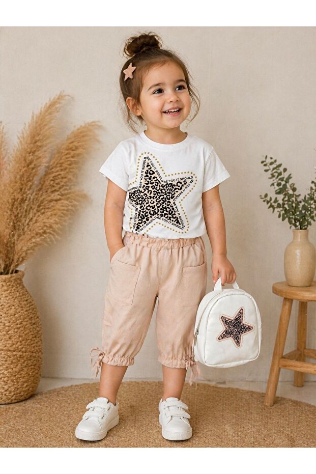 Mine Trend Star Printed Bag and Gift Capri Girl Set 1-10 Years
