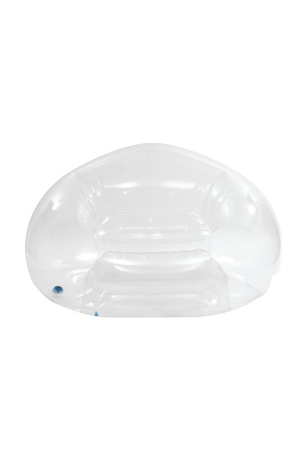 كرسي قابل للنفخ شفاف بدون أرجل - تصميم مقعد فقاعي عصري مع سطح ناعم مخملي للاسترخاء